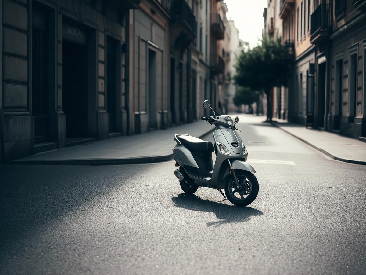Scooter urbano in città